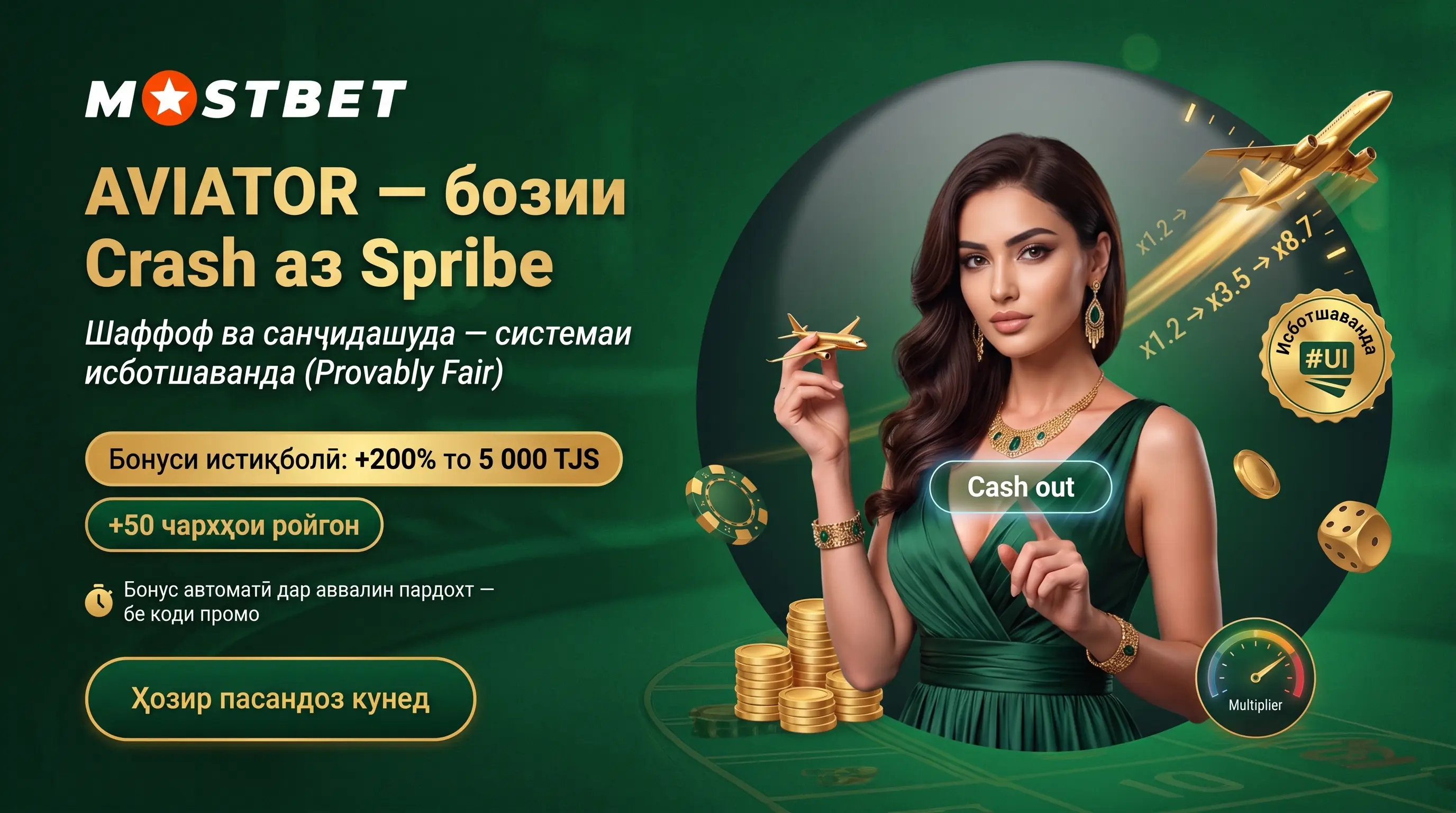 Aviator Mostbet — краш аз Spribe бо Provably Fair