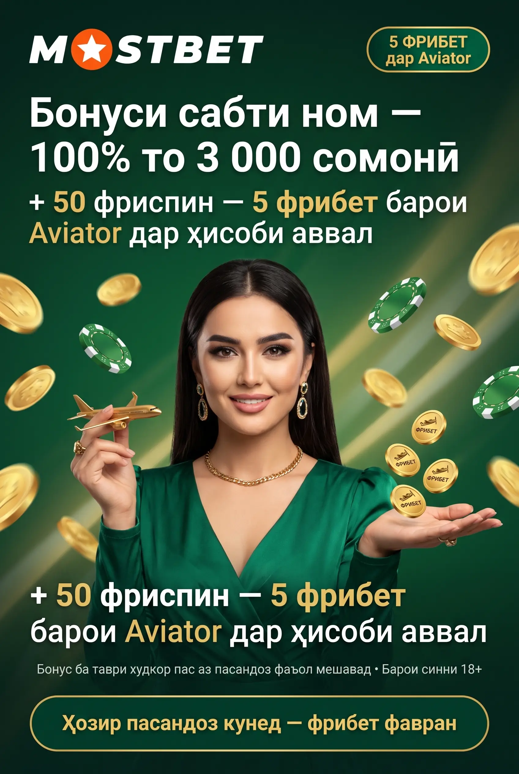 Бонуси сабти ном дар Aviator