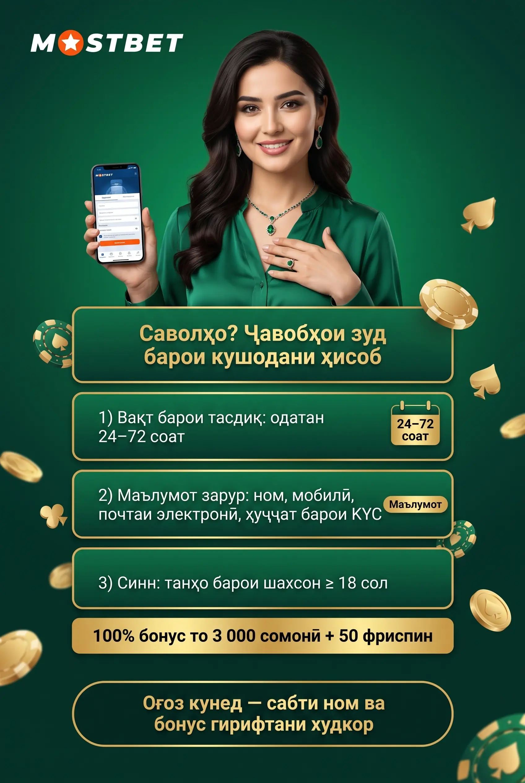 Саволу ҷавоб дар бораи кушодани ҳисоб